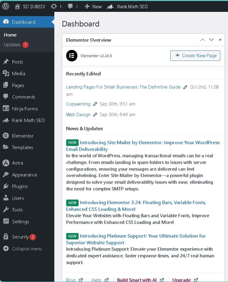 My WordPress dashboard by SD Subedi